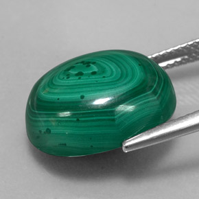 17,27 ctw natürlicher grüner Malachit, Oval Schliff, Lichtundurchlässig