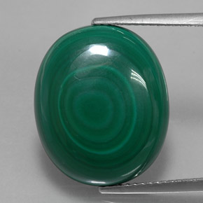 18,06 ctw natürlicher grüner Malachit, Oval Schliff, Lichtundurchlässig