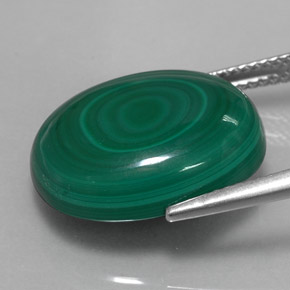 18,06 ctw natürlicher grüner Malachit, Oval Schliff, Lichtundurchlässig