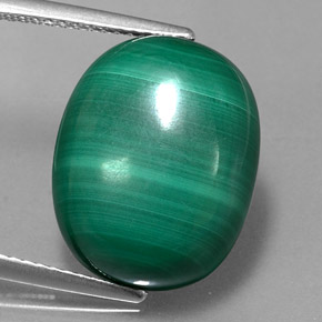 14,85 ctw natürlicher grüner Malachit, Oval Schliff, Lichtundurchlässig