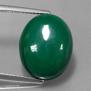 13,11 ctw natürlicher grüner Malachit, Oval Schliff, Lichtundurchlässig