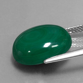13,11 ctw natürlicher grüner Malachit, Oval Schliff, Lichtundurchlässig