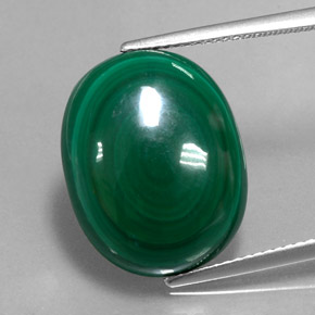 17,95 ctw natürlicher grüner Malachit, Oval Schliff, Lichtundurchlässig