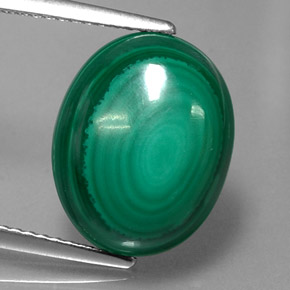 9,57 ctw natürlicher grüner Malachit, Oval Schliff, Lichtundurchlässig