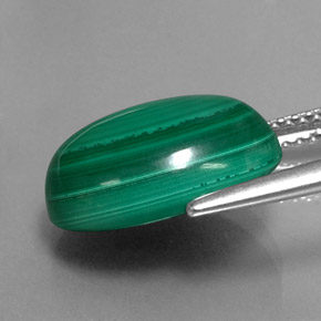 9,57 ctw natürlicher grüner Malachit, Oval Schliff, Lichtundurchlässig