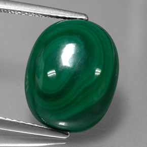 13,04 ctw natürlicher grüner Malachit, Oval Schliff, Lichtundurchlässig