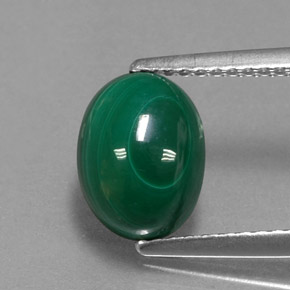 3,17 ctw natürlicher grüner Malachit, Oval Schliff, Lichtundurchlässig