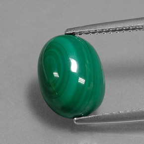 4,97 ctw natürlicher grüner Malachit, Oval Schliff, Lichtundurchlässig
