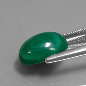 4,97 ctw natürlicher grüner Malachit, Oval Schliff, Lichtundurchlässig