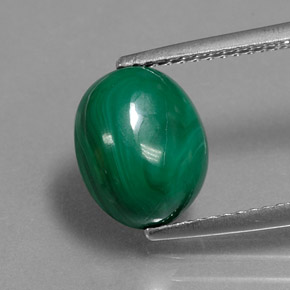 4,25 ctw natürlicher grüner Malachit, Oval Schliff, Lichtundurchlässig