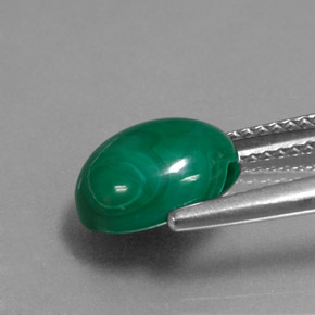 4,25 ctw natürlicher grüner Malachit, Oval Schliff, Lichtundurchlässig