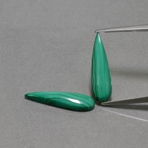 5,06 ct natürliche grüner Malachit-Edelsteine, Birnenform, Lichtundurchlässig