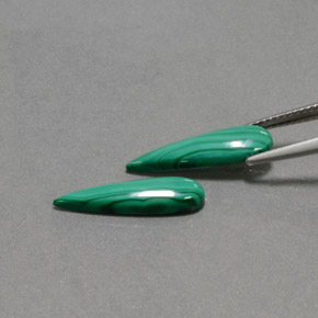 5,06 ct natürliche grüner Malachit-Edelsteine, Birnenform, Lichtundurchlässig