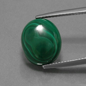 9,57 ctw natürlicher grüner Malachit, Oval Schliff, Lichtundurchlässig