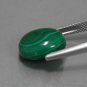 9,57 ctw natürlicher grüner Malachit, Oval Schliff, Lichtundurchlässig