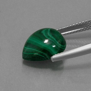 7,30 ctw natürlicher grüner Malachit, Birnenform, Lichtundurchlässig