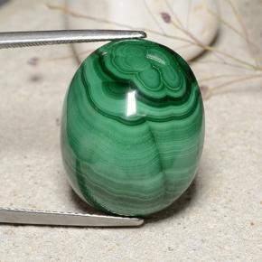 39,18 ctw natürlicher grüner Malachit, Oval Schliff, Lichtundurchlässig