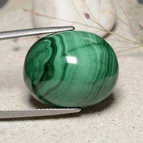 39,18 ctw natürlicher grüner Malachit, Oval Schliff, Lichtundurchlässig