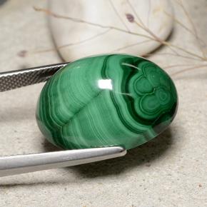 39,18 ctw natürlicher grüner Malachit, Oval Schliff, Lichtundurchlässig