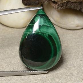 26,48 ctw natürlicher grüner Malachit, Birnenform, Lichtundurchlässig