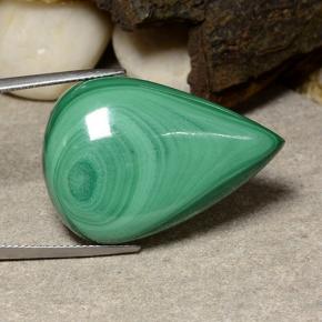 53,85 ctw natürlicher grüner Malachit, Birnenform, Lichtundurchlässig
