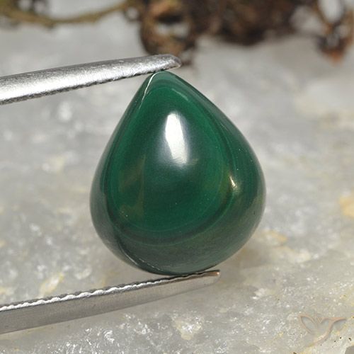 8.54ct Natürlicher Grün Malachit, Birnenform, Lichtundurchlässig