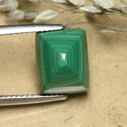 8.18ct Natürlicher Warmes Grün Malachit, Baguette, Lichtundurchlässig