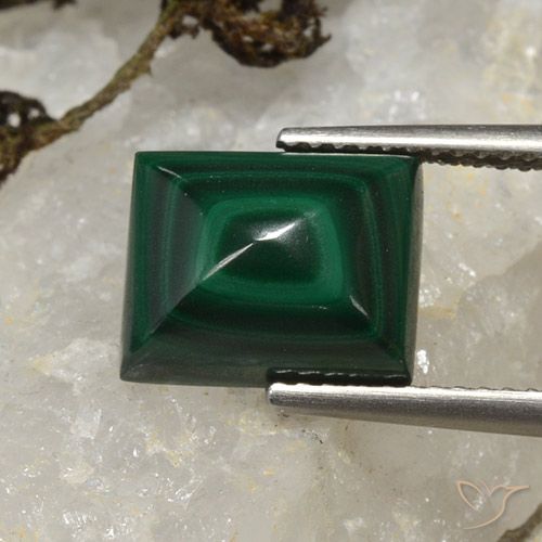 6.17ct Natürlicher Mittelgrün Malachit, Baguette, Lichtundurchlässig
