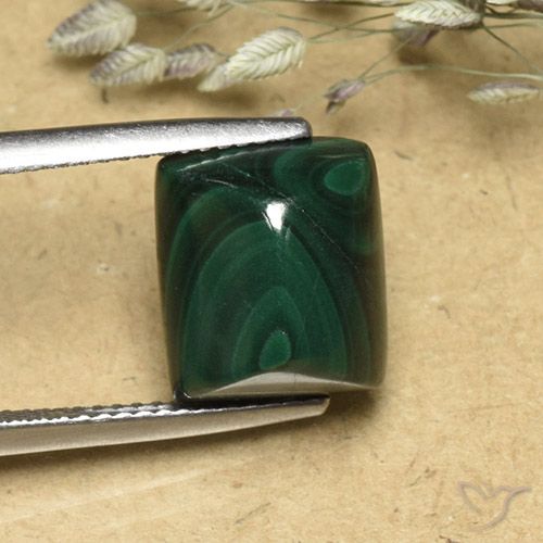 9.74ct Natürlicher Kieferngrün Malachit, Baguette, Lichtundurchlässig