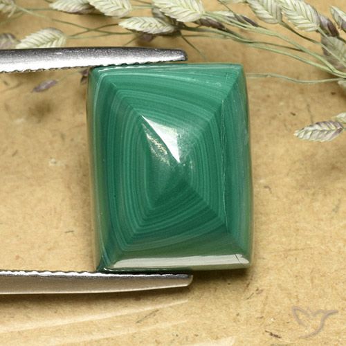 16.70ct Natürlicher Grün Malachit, Baguette, Lichtundurchlässig