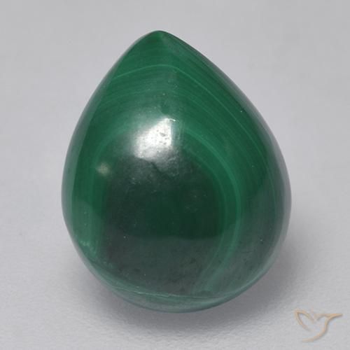 3.91ct Natürlicher Grün Malachit, Birnenform, Lichtundurchlässig