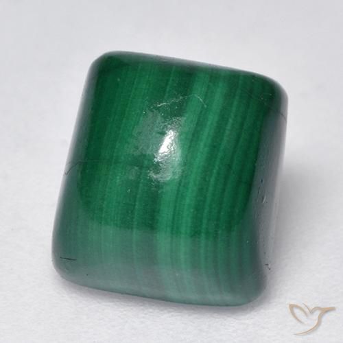 3.82ct Natürlicher Mittelgrün Malachit, Kissen, Lichtundurchlässig