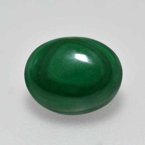 2,51 ctw natürlicher grüner Malachit, Oval Schliff, Lichtundurchlässig