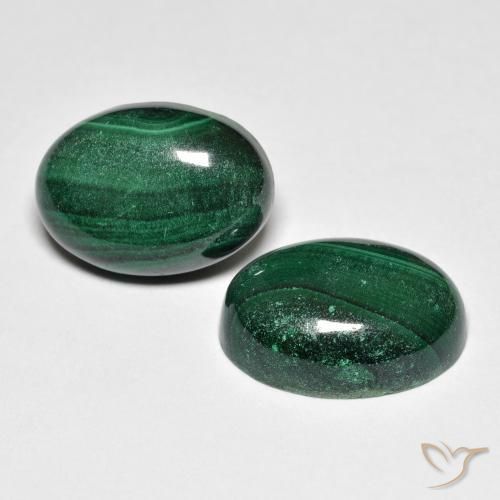 15.96 ct natürliche dunkelgrün Malachit-Edelsteine, Oval, Lichtundurchlässig