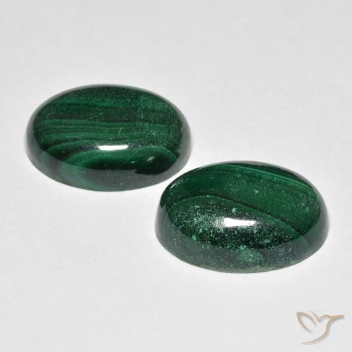 15.96 ct natürliche dunkelgrün Malachit-Edelsteine, Oval, Lichtundurchlässig
