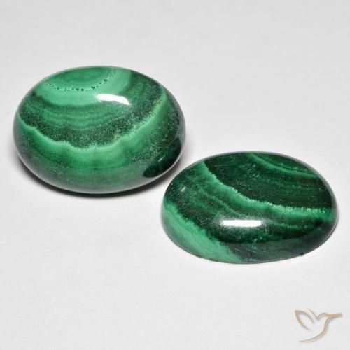 28,50 ct natürliche grüner Malachit-Edelsteine, Oval Schliff, Lichtundurchlässig