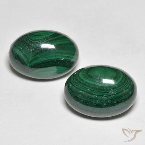 16.09 ct natürliche Grün Malachit-Edelsteine, Oval, Lichtundurchlässig