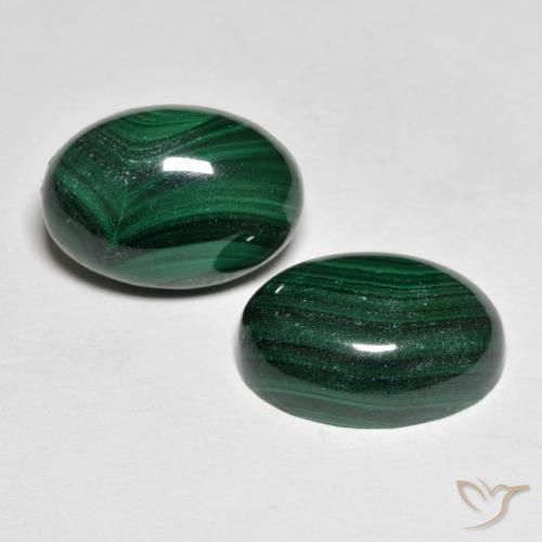 16.09 ct natürliche Grün Malachit-Edelsteine, Oval, Lichtundurchlässig