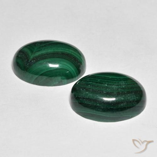 16.09 ct natürliche Grün Malachit-Edelsteine, Oval, Lichtundurchlässig