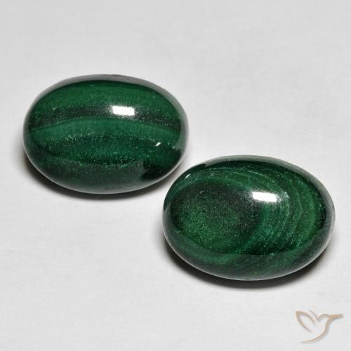 17,59 ct natürliche grüner Malachit-Edelsteine, Oval Schliff, Lichtundurchlässig