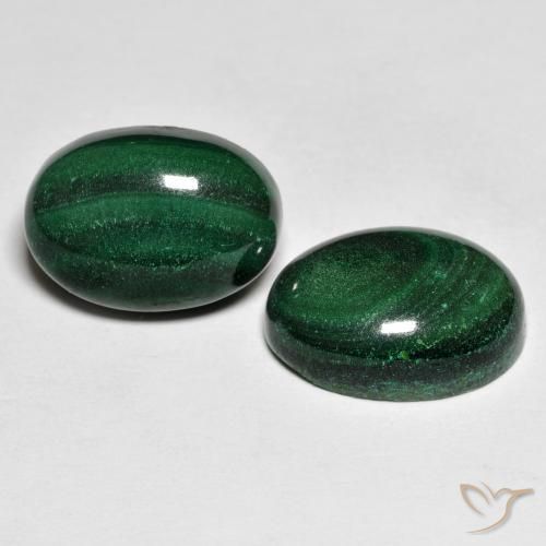 17,59 ct natürliche grüner Malachit-Edelsteine, Oval Schliff, Lichtundurchlässig