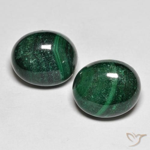 14,74 ct natürliche grüner Malachit-Edelsteine, Oval Schliff, Lichtundurchlässig