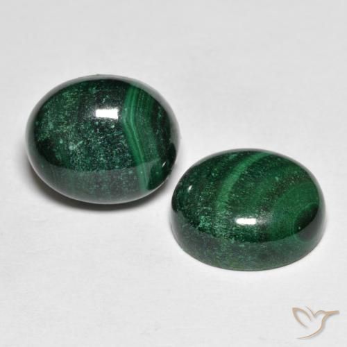 14,74 ct natürliche grüner Malachit-Edelsteine, Oval Schliff, Lichtundurchlässig