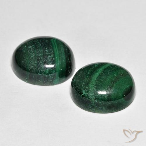 14,74 ct natürliche grüner Malachit-Edelsteine, Oval Schliff, Lichtundurchlässig