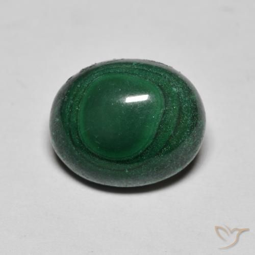 6,43 ctw natürlicher grüner Malachit, Oval Schliff, Lichtundurchlässig