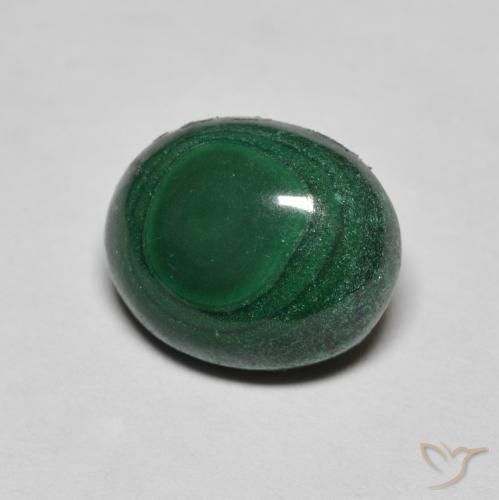 6,43 ctw natürlicher grüner Malachit, Oval Schliff, Lichtundurchlässig