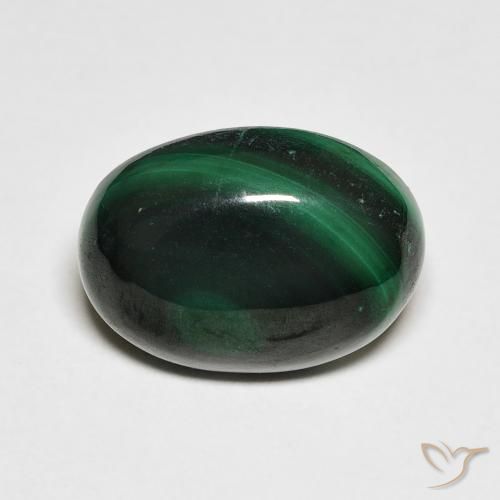 7.10ct Natürlicher Waldgrün Malachit, Oval, Lichtundurchlässig