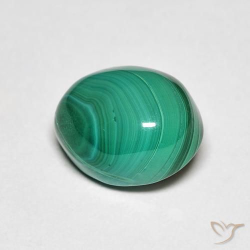 3.34ct Natürlicher Grün Malachit, Oval, Lichtundurchlässig