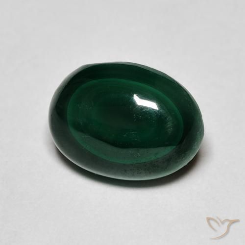5.64ct Natürlicher dunkelgrün Malachit, Oval, Lichtundurchlässig