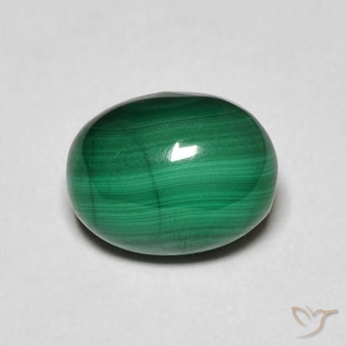 3.26ct Natürlicher Mittelgrün Malachit, Oval, Lichtundurchlässig